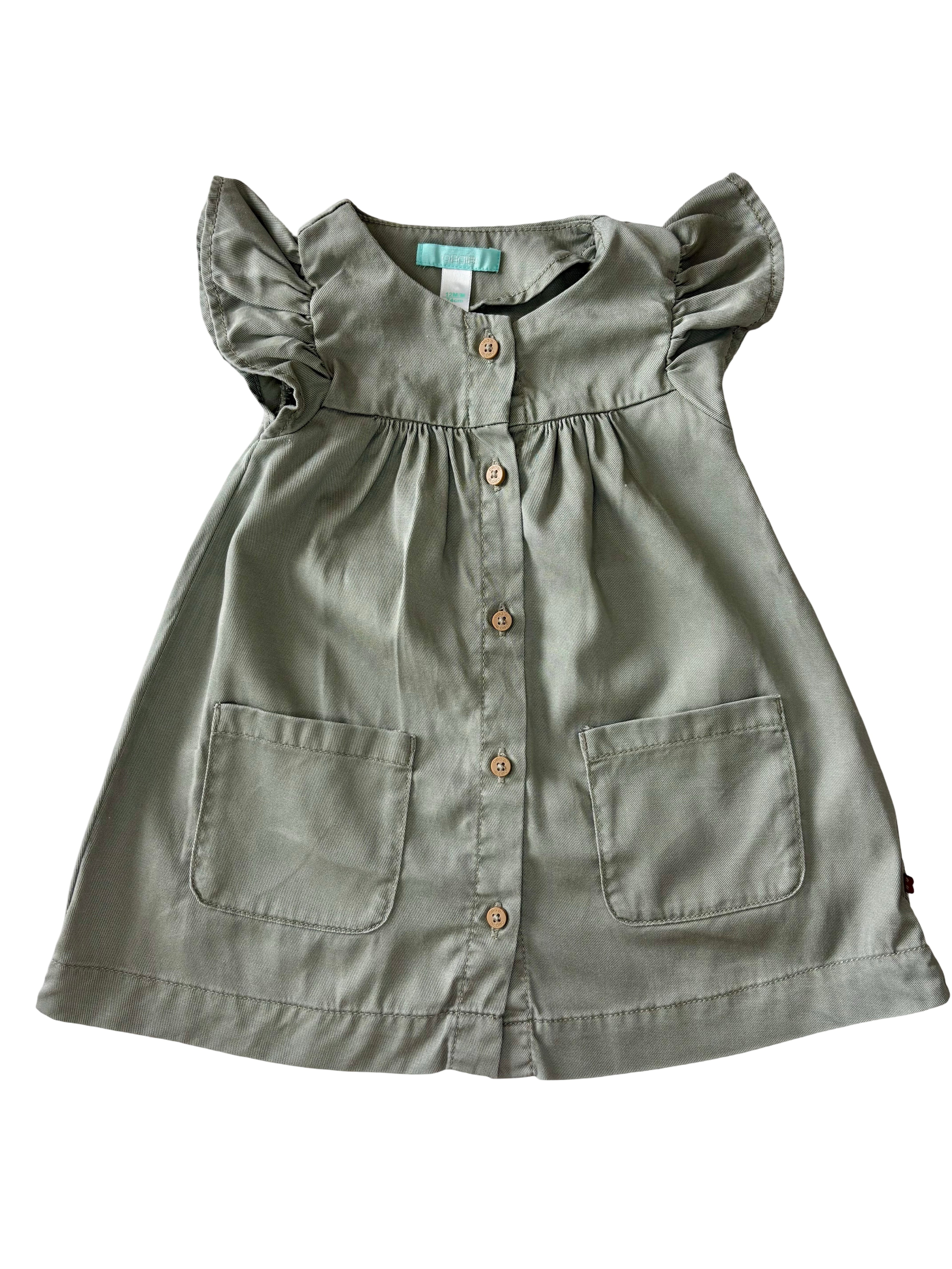 Robe + Bloomer Kaki - Obaïbi - 12 mois