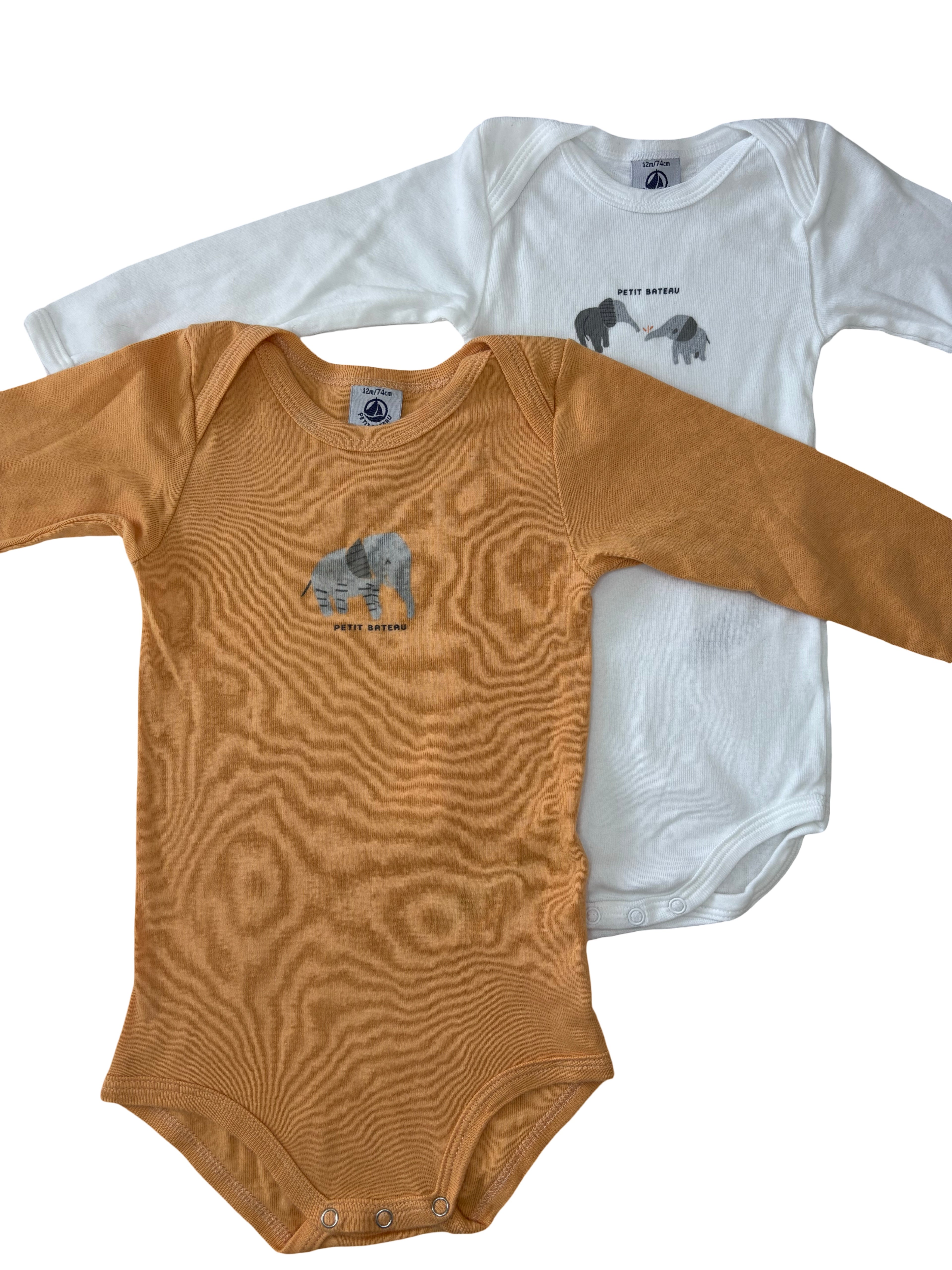 Lot Bodies - Petit Bateau - 12 mois