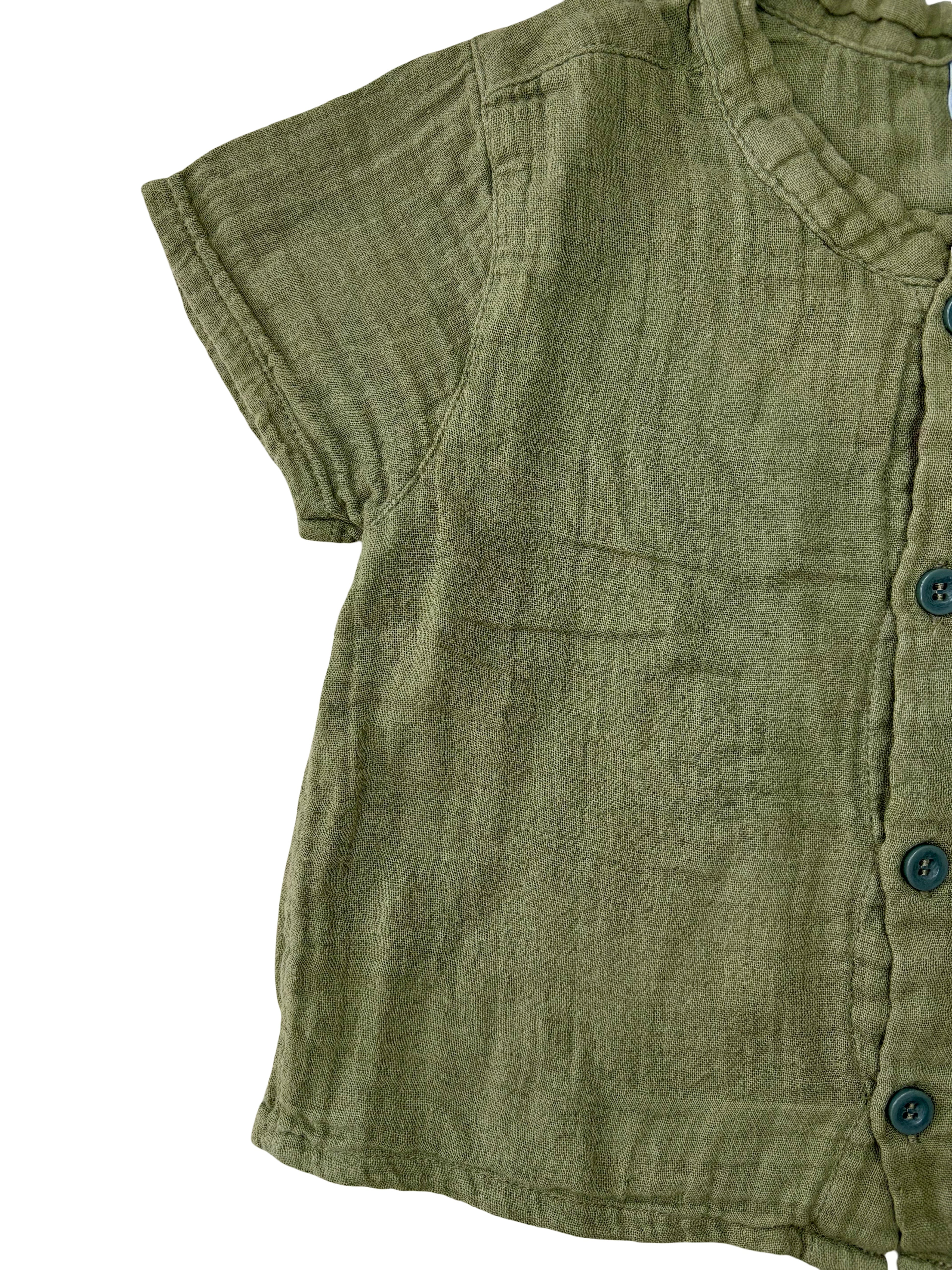 Chemise Manche Courte Kaki - Petit Bateau - 12 mois