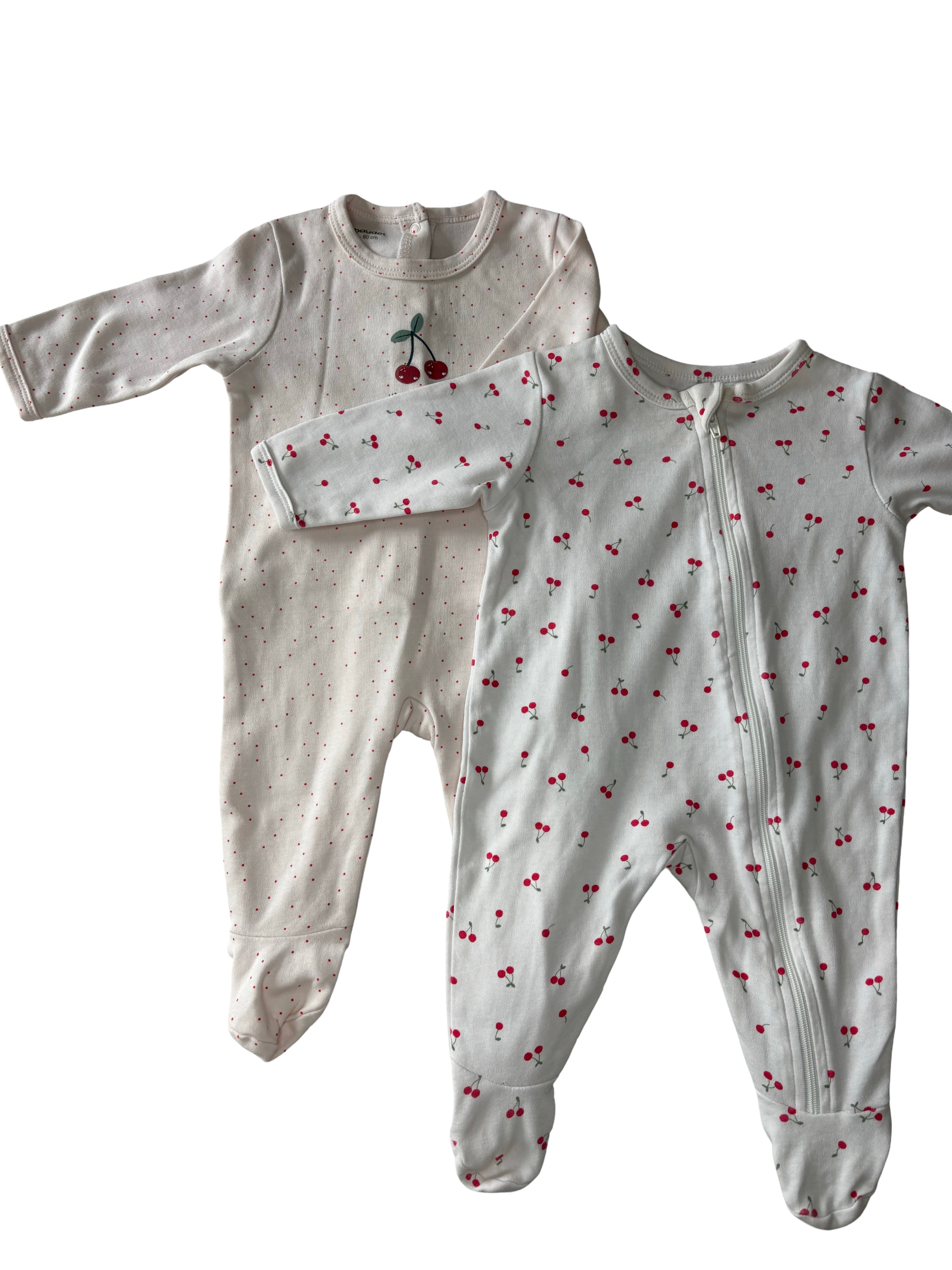 Lot Pyjamas Cerises - Vertbaudet - 3 mois