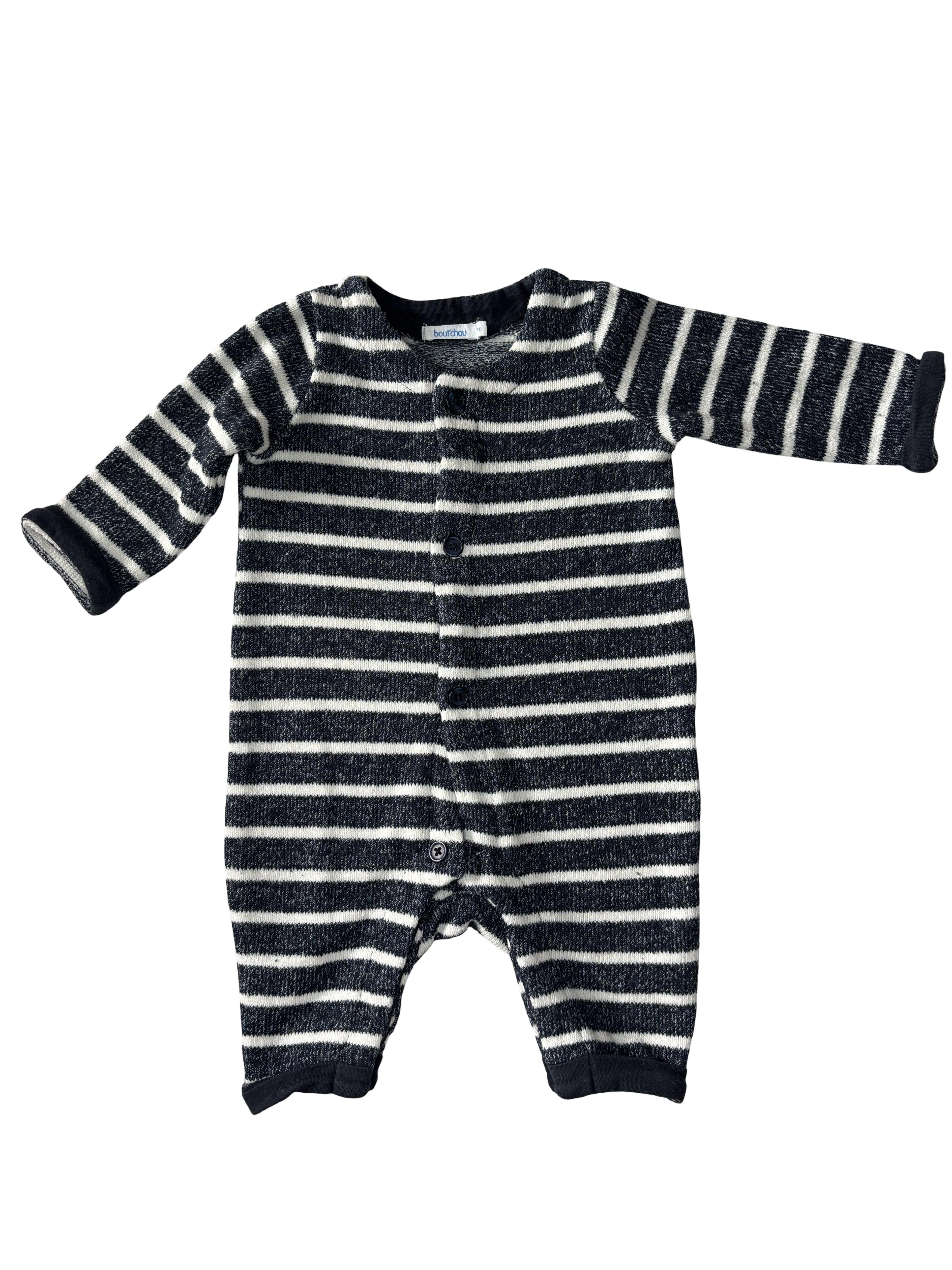 Combinaison Bleu Rayures - Bout'Chou - 1 mois