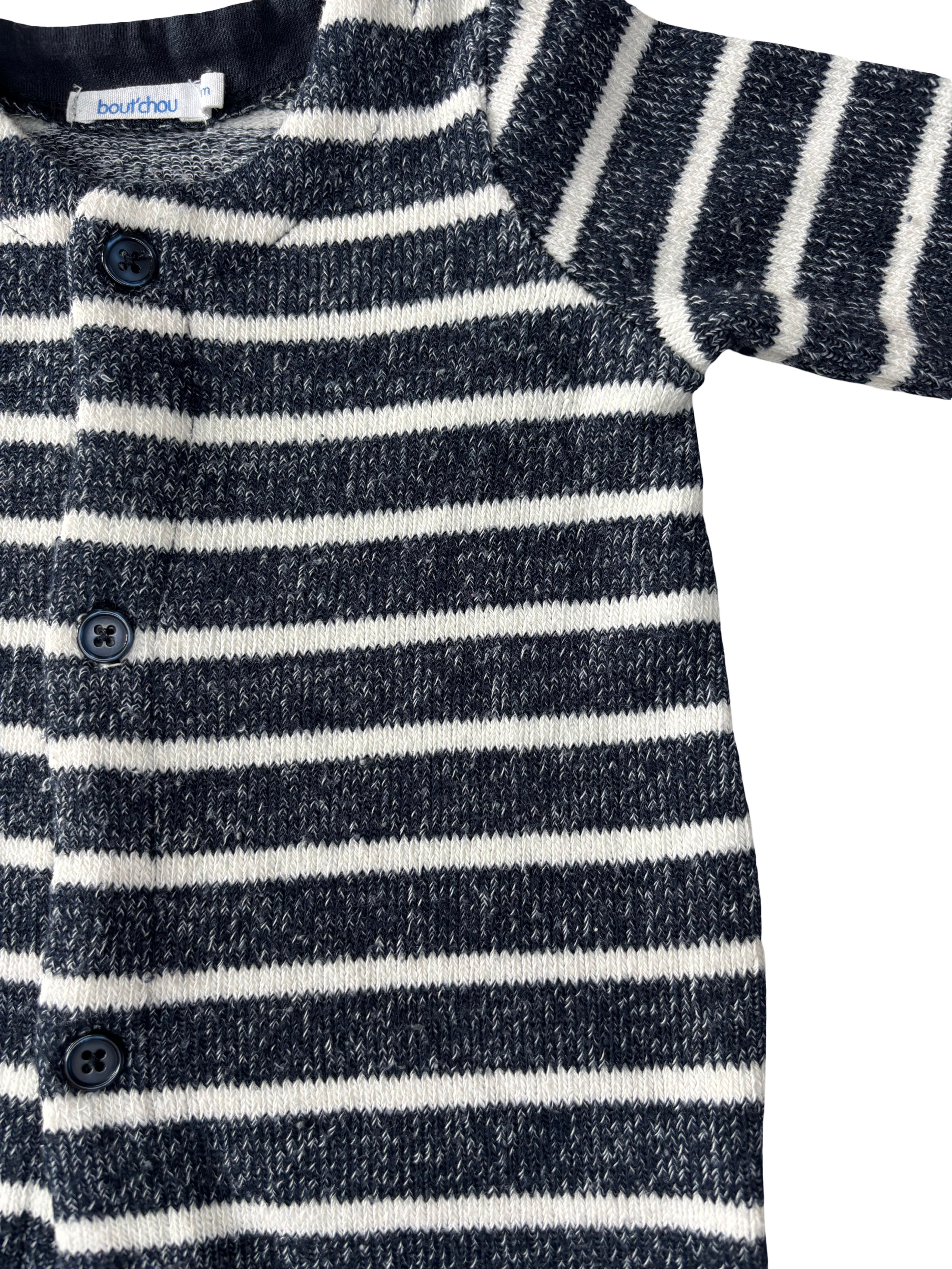 Combinaison Bleu Rayures - Bout'Chou - 1 mois