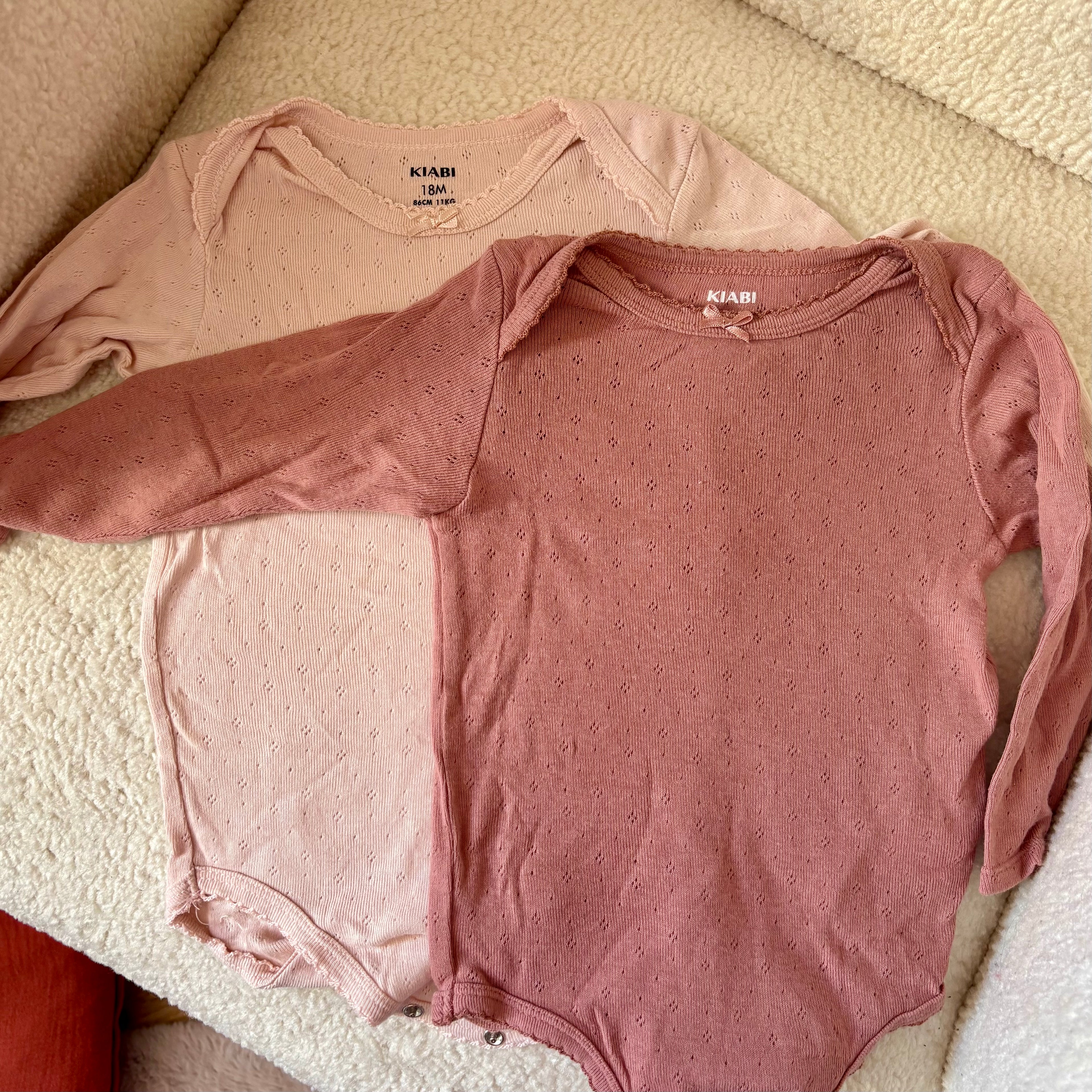 Bodys Manches Longues Roses - Kiabi - 18 mois