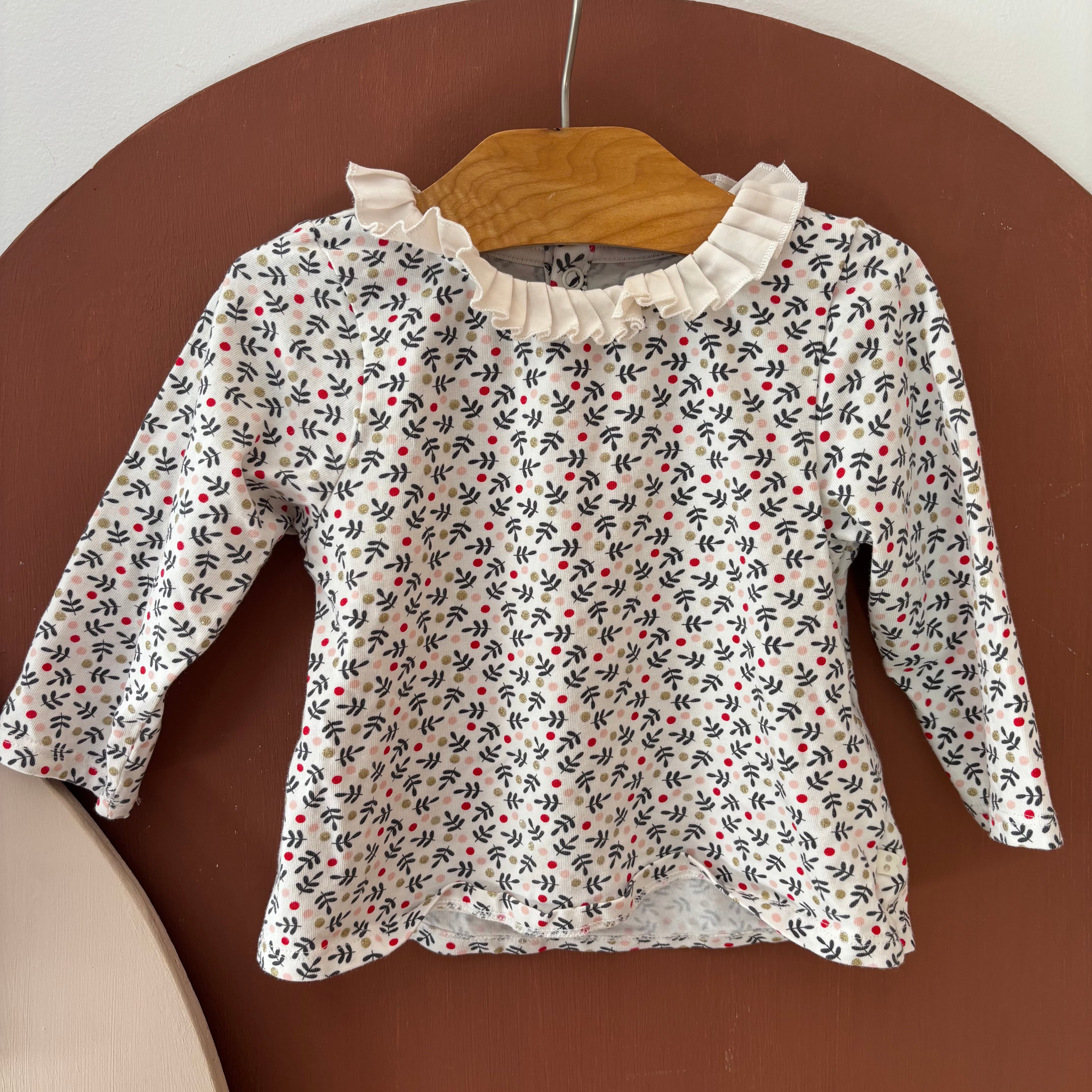 T-Shirt Col Volanté- Obaïbi - 12 mois