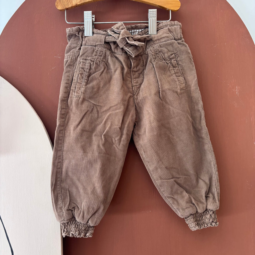 Pantalon Taupe Velours - Zara - 12/18 mois