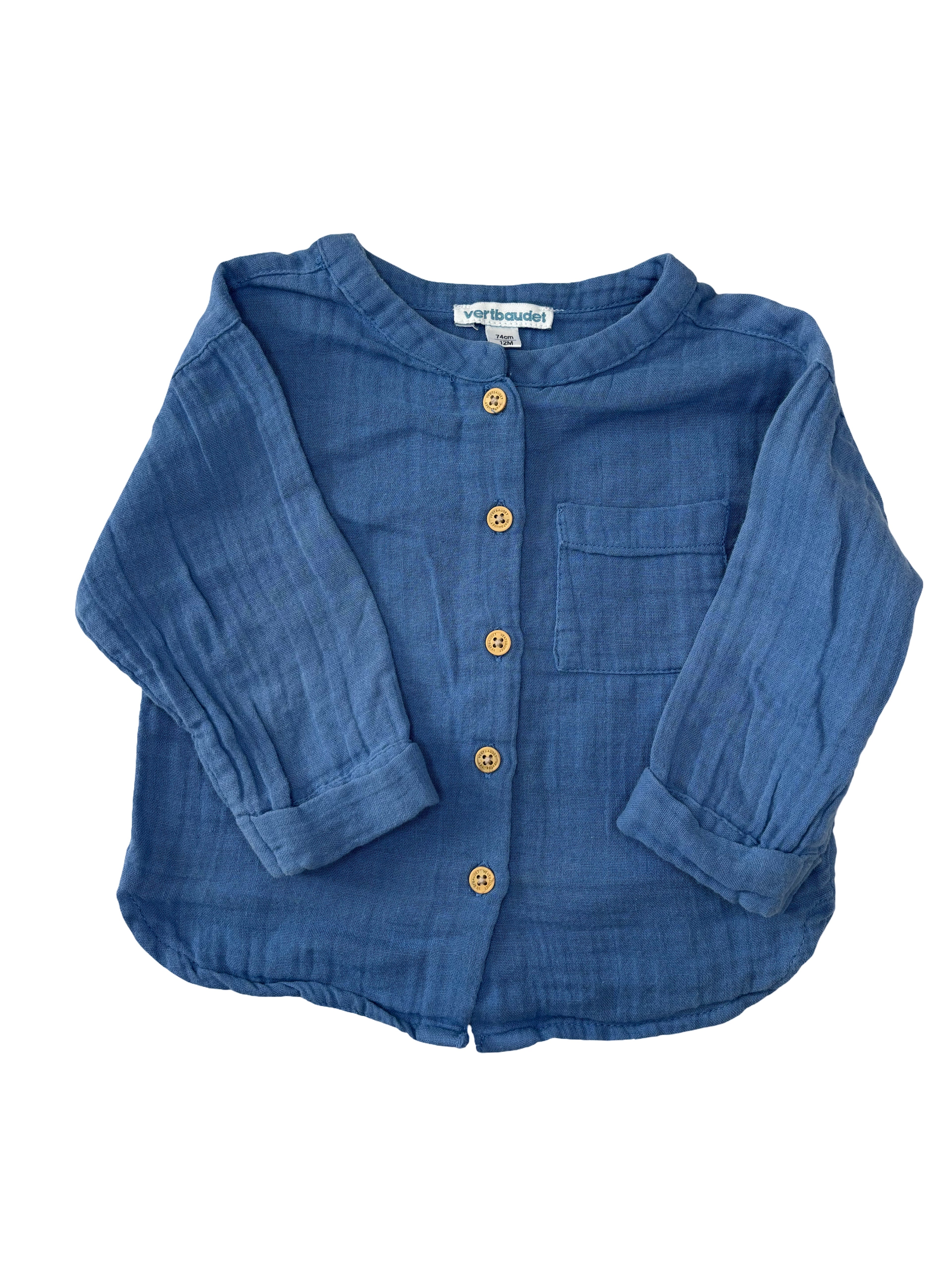 Chemise Bleu - Vertbaudet - 12 mois