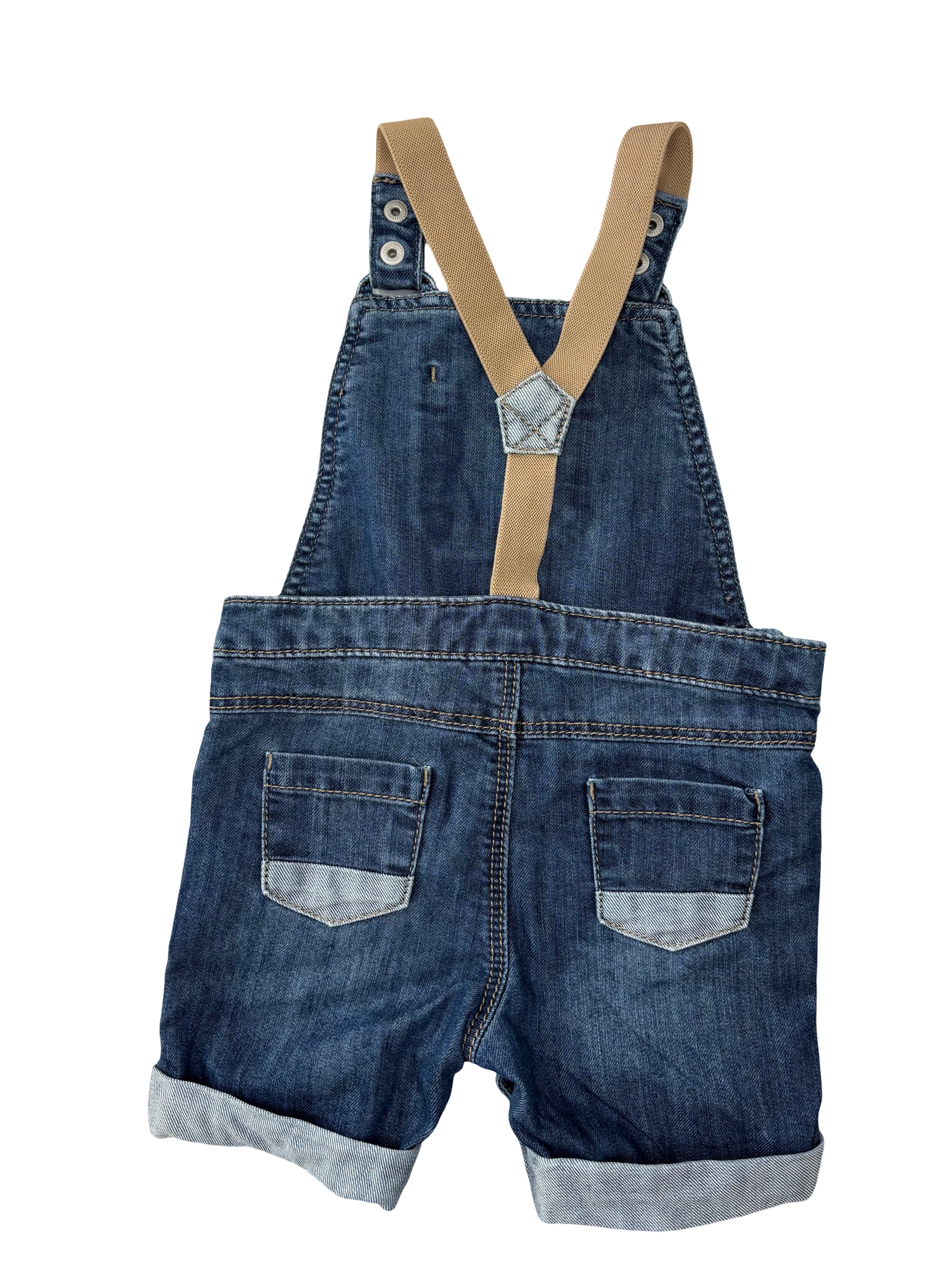 Salopette-Short Jean - Obaïbi - 12 mois