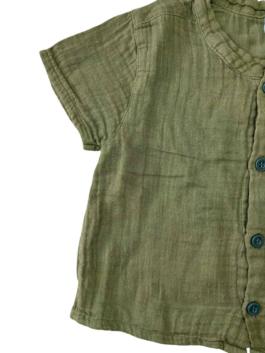 Chemise Manche Courte Kaki - Petit Bateau - 12 mois