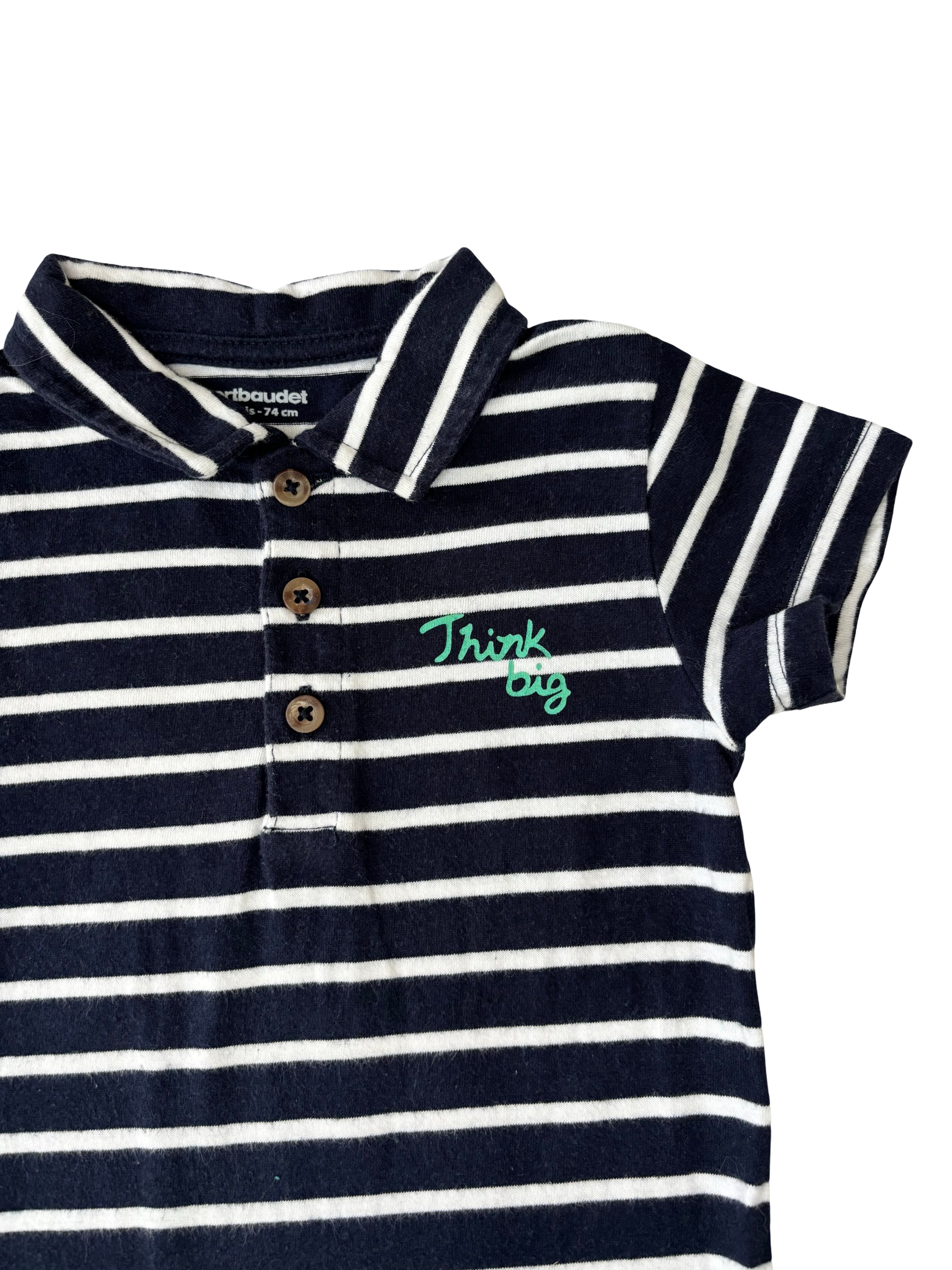 Combinaison Rayures bleu Marine - Vertbaudet - 12 mois