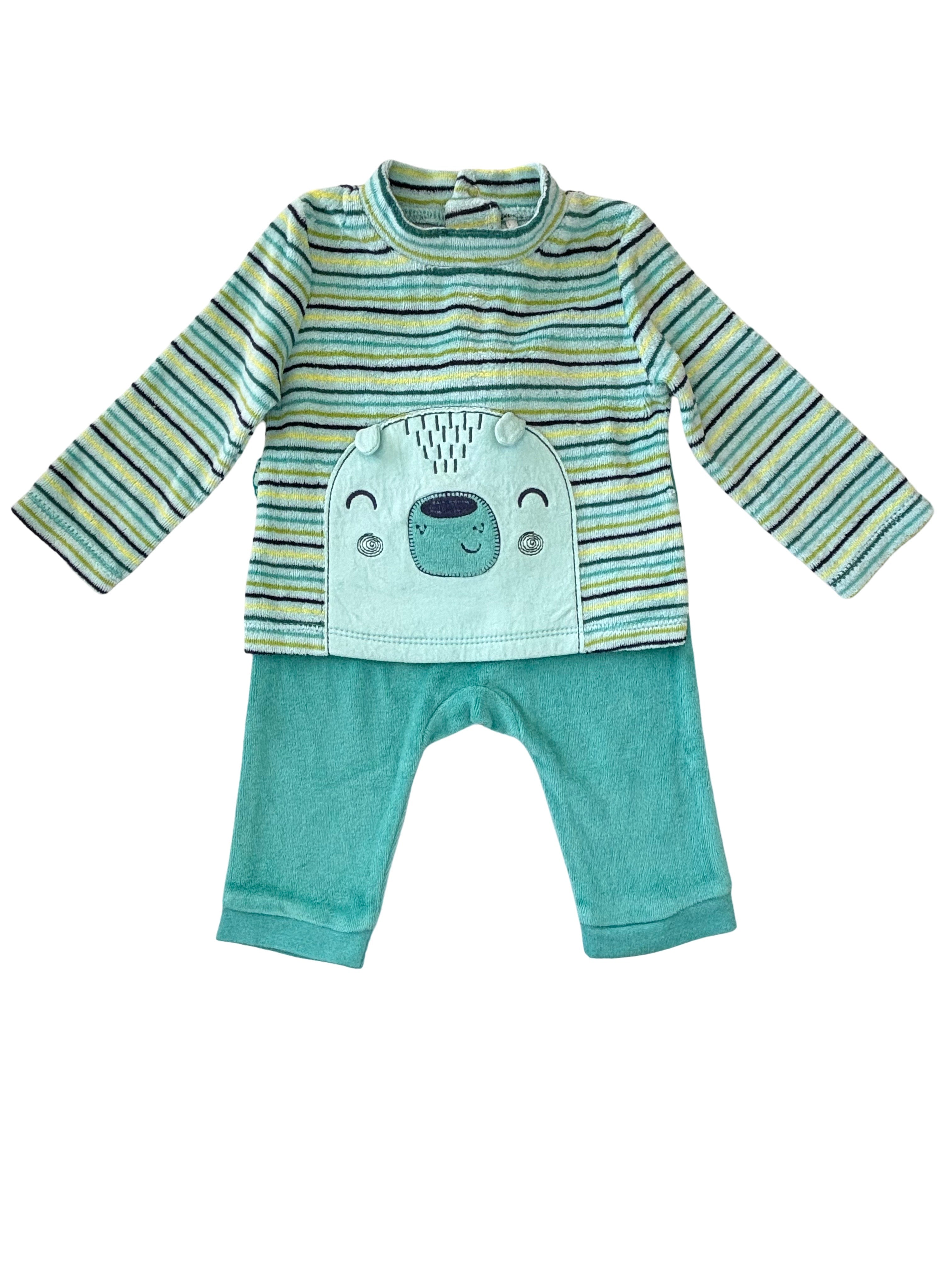 Pyjama Deux Pièces Verts - Boboli - 6 mois