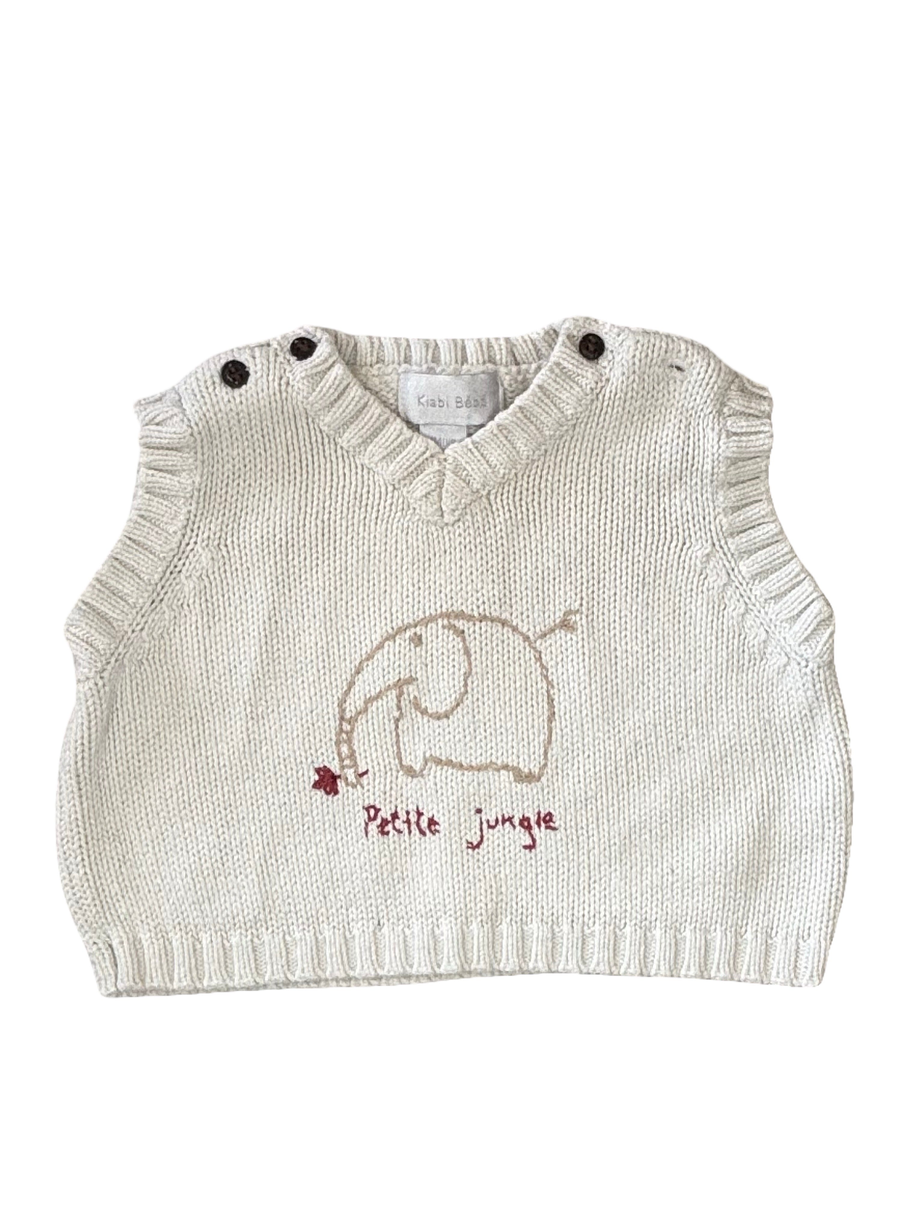 Pull Blanc Sans Manches - Kiabi - 3 mois