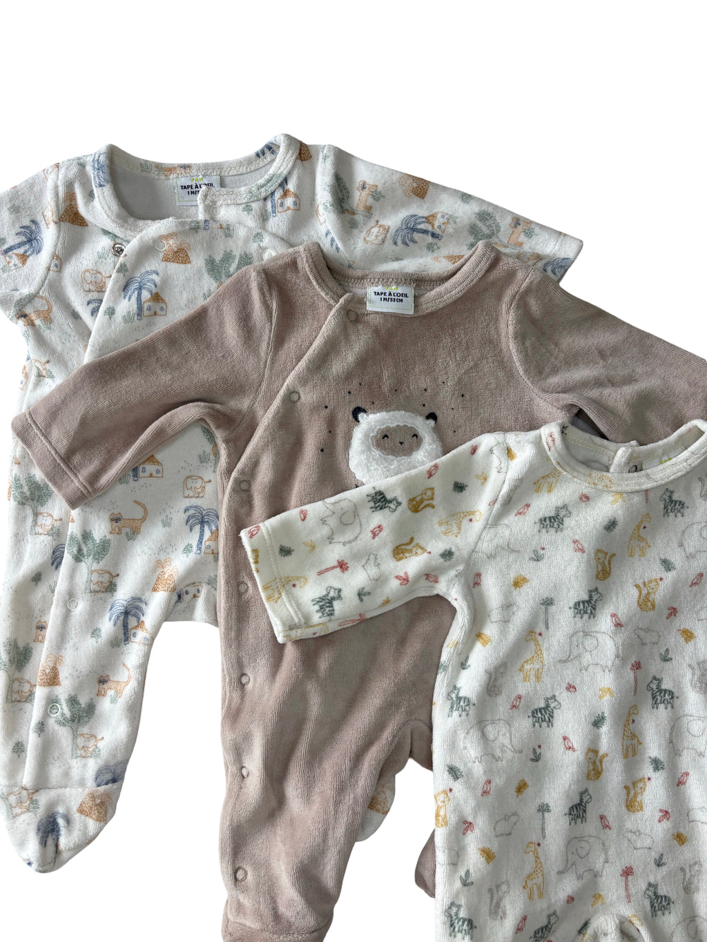 Lot Pyjamas Velours - Tape À l'Oeil - 1 mois