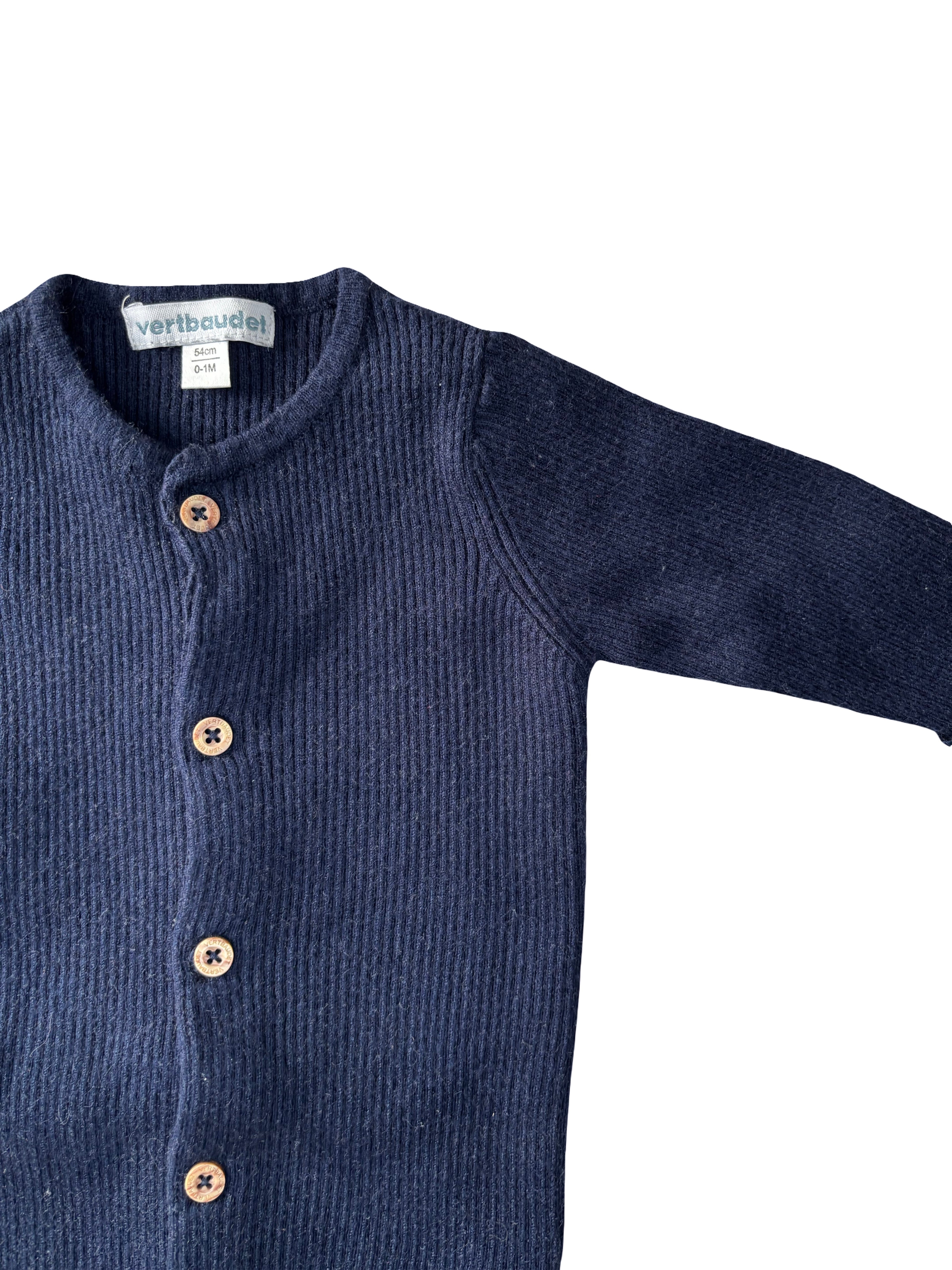 Combinaison En Côtes Bleu Marine - Vertbaudet - 1 mois