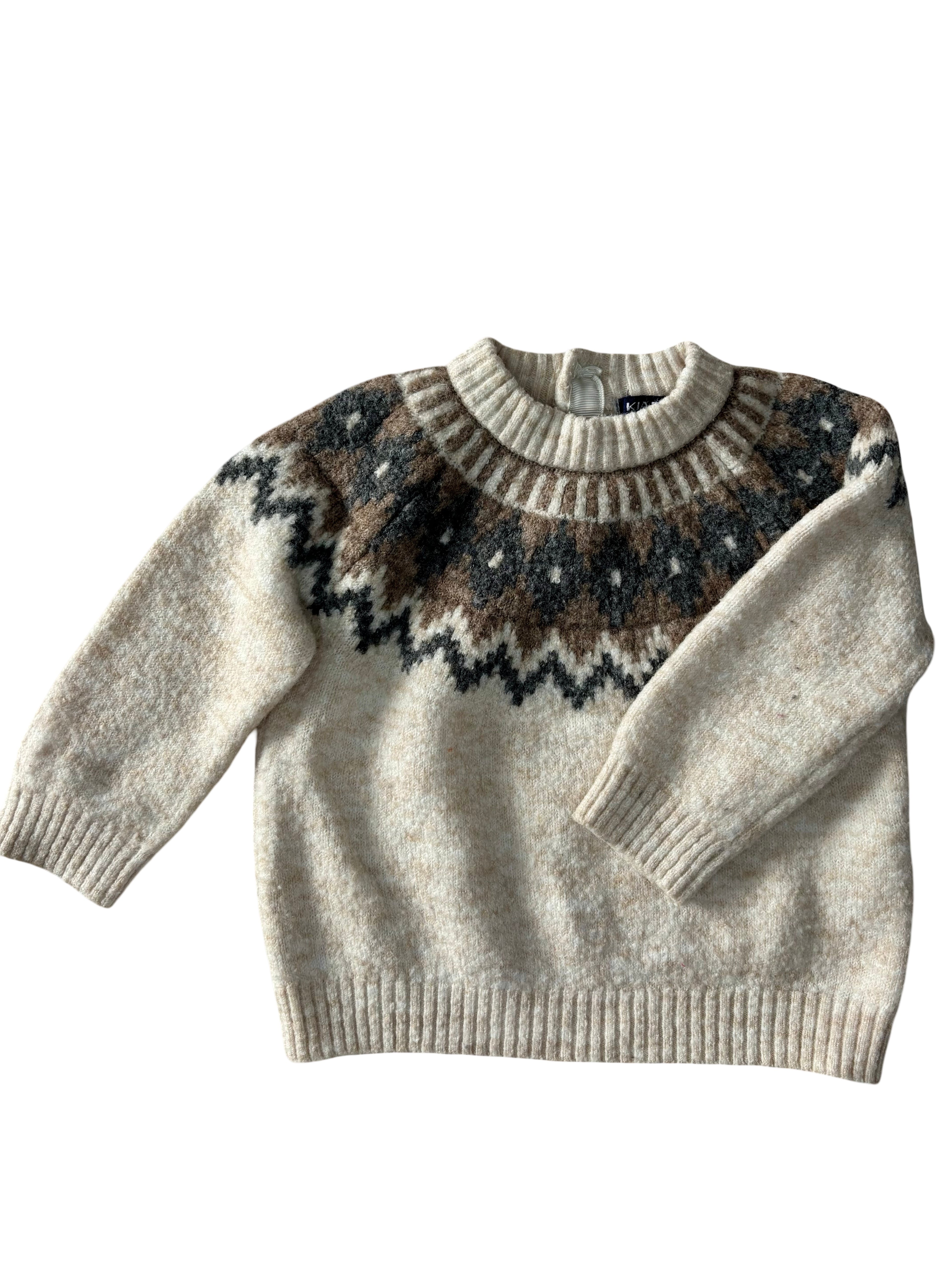 Pull Col Rond Jacquard - Kiabi - 6 mois