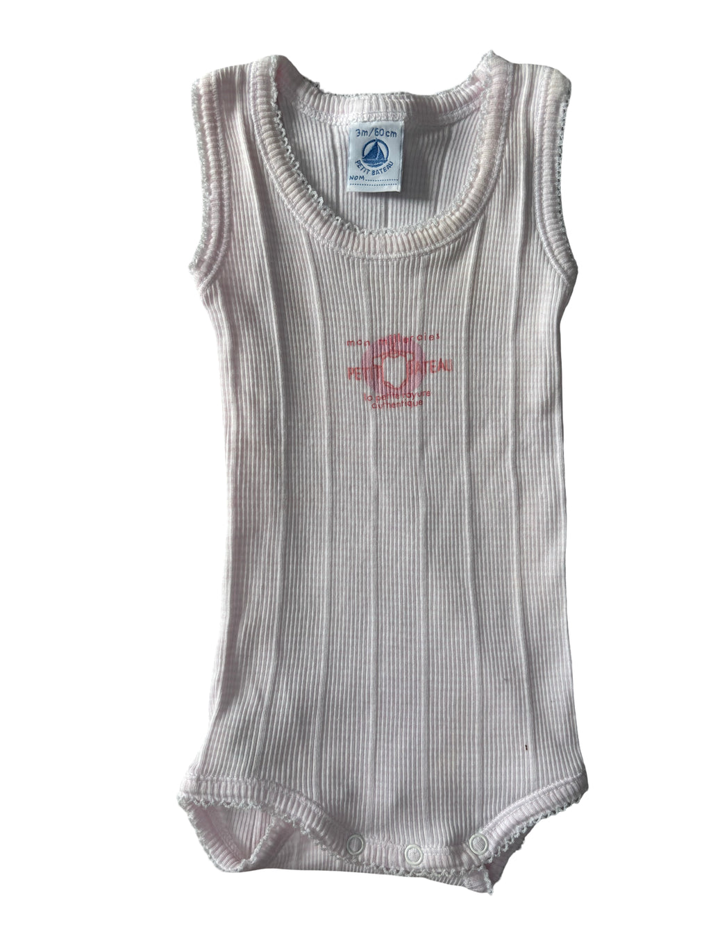 Bodie Sans Manches Côtes - Petit Bateau - 3 mois