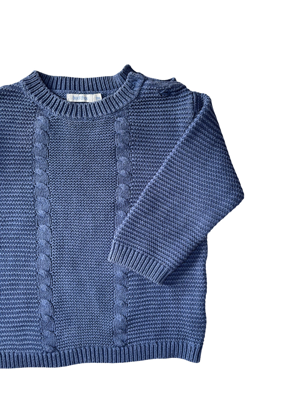 Pull Bleu Maille Tricoté  - Bout'chou - 12 mois