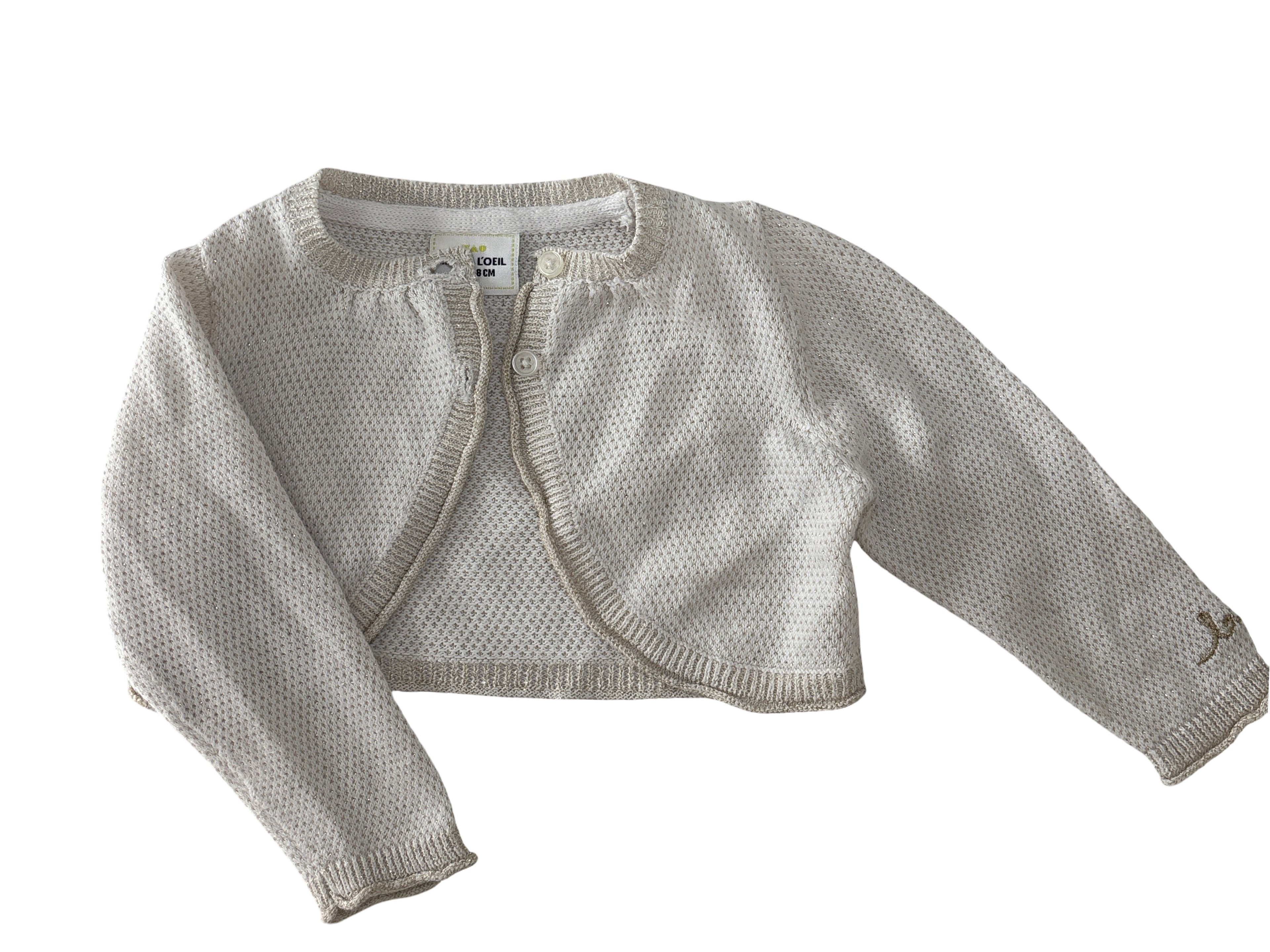 Boléro Beige Et Or - Tape À l'Oeil - 6 mois