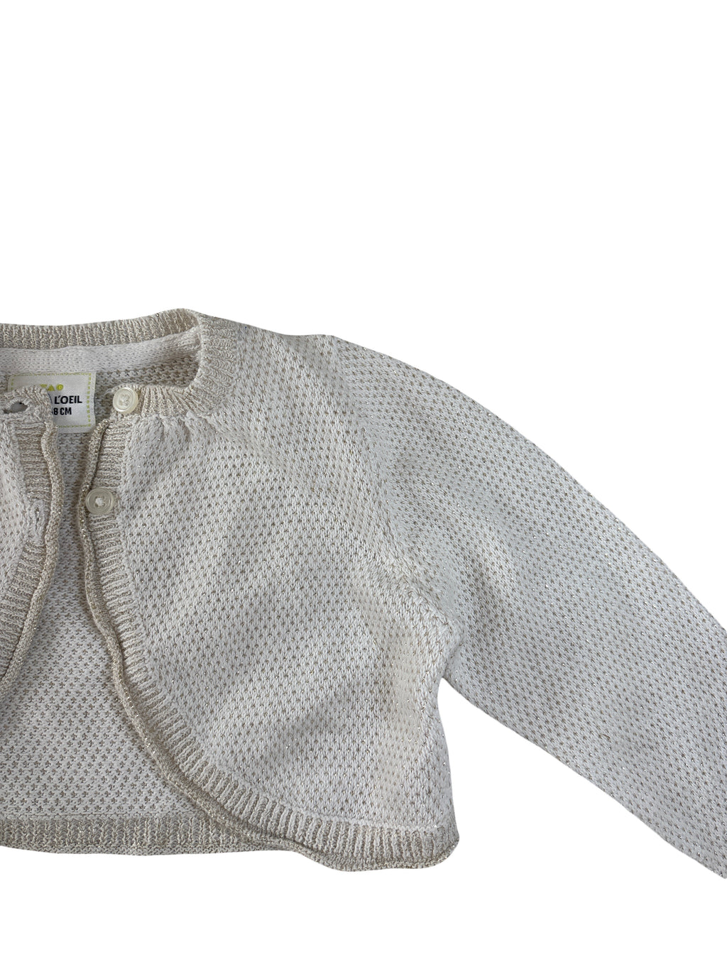 Boléro Beige Et Or - Tape À l'Oeil - 6 mois