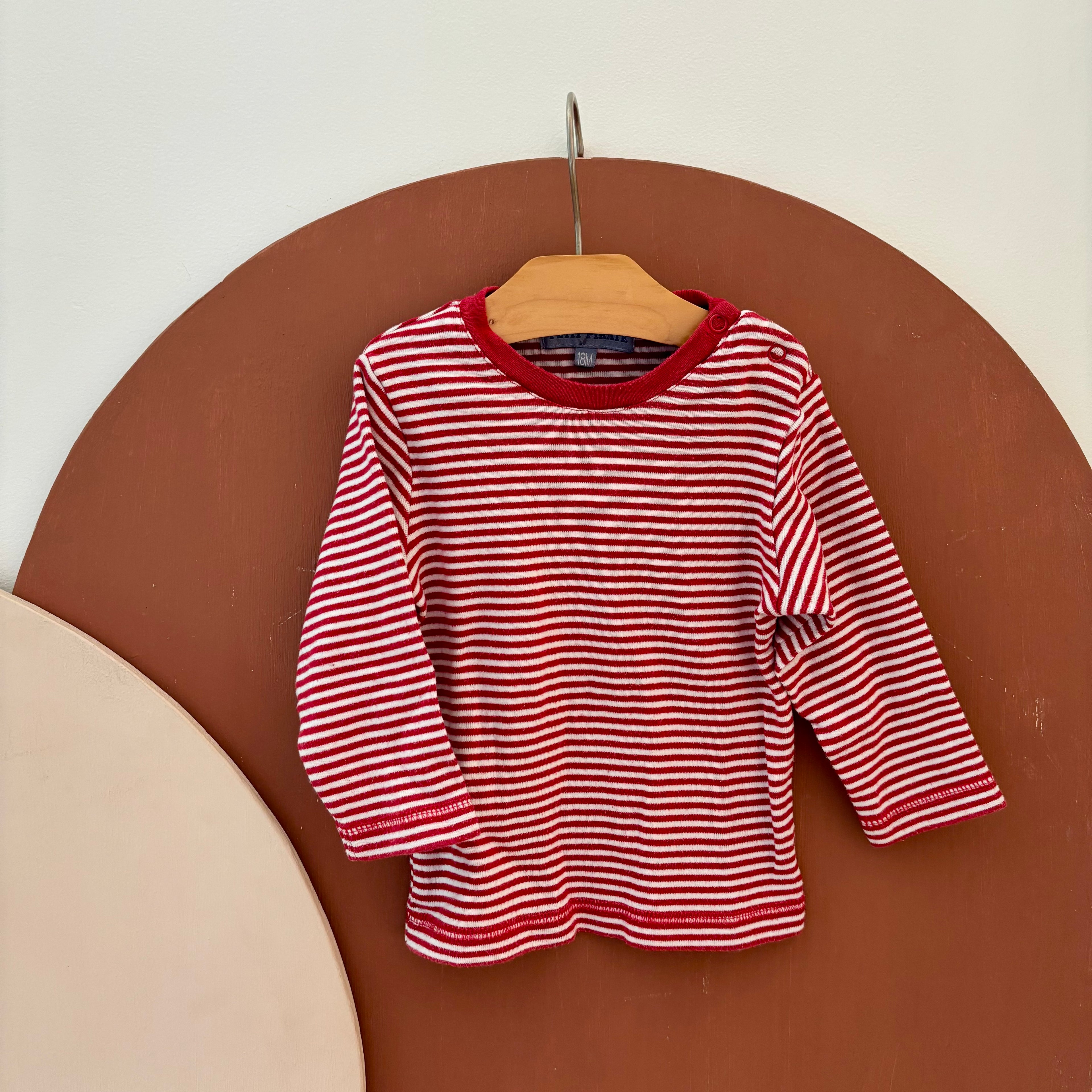 T-Shirt Rayures Rouge - Petit Pirate - 18 mois