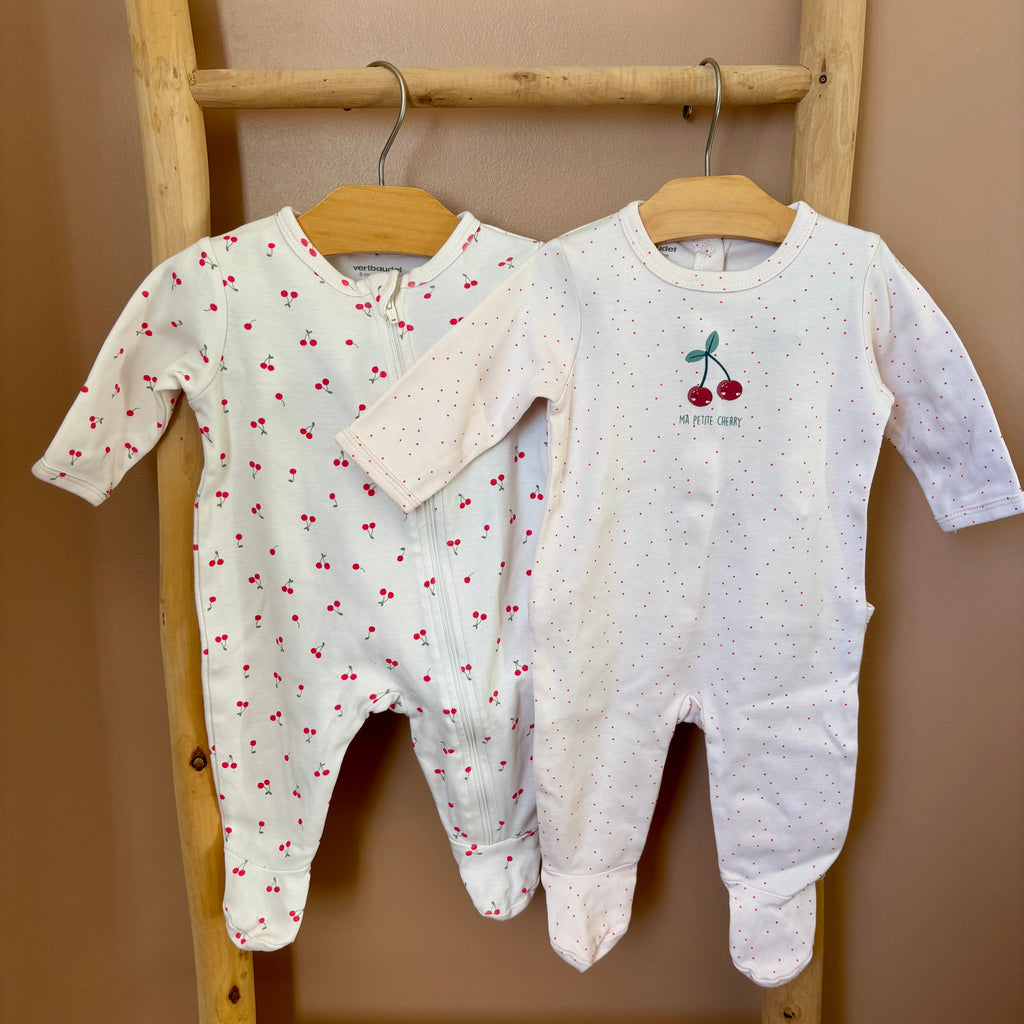 Lot Pyjamas Cerises - Vertbaudet - 3 mois