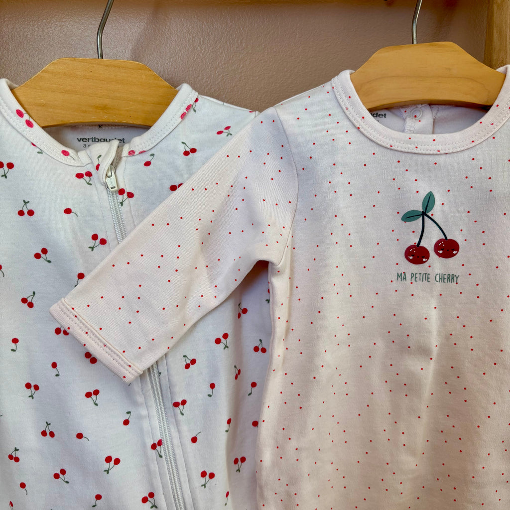 Lot Pyjamas Cerises - Vertbaudet - 3 mois