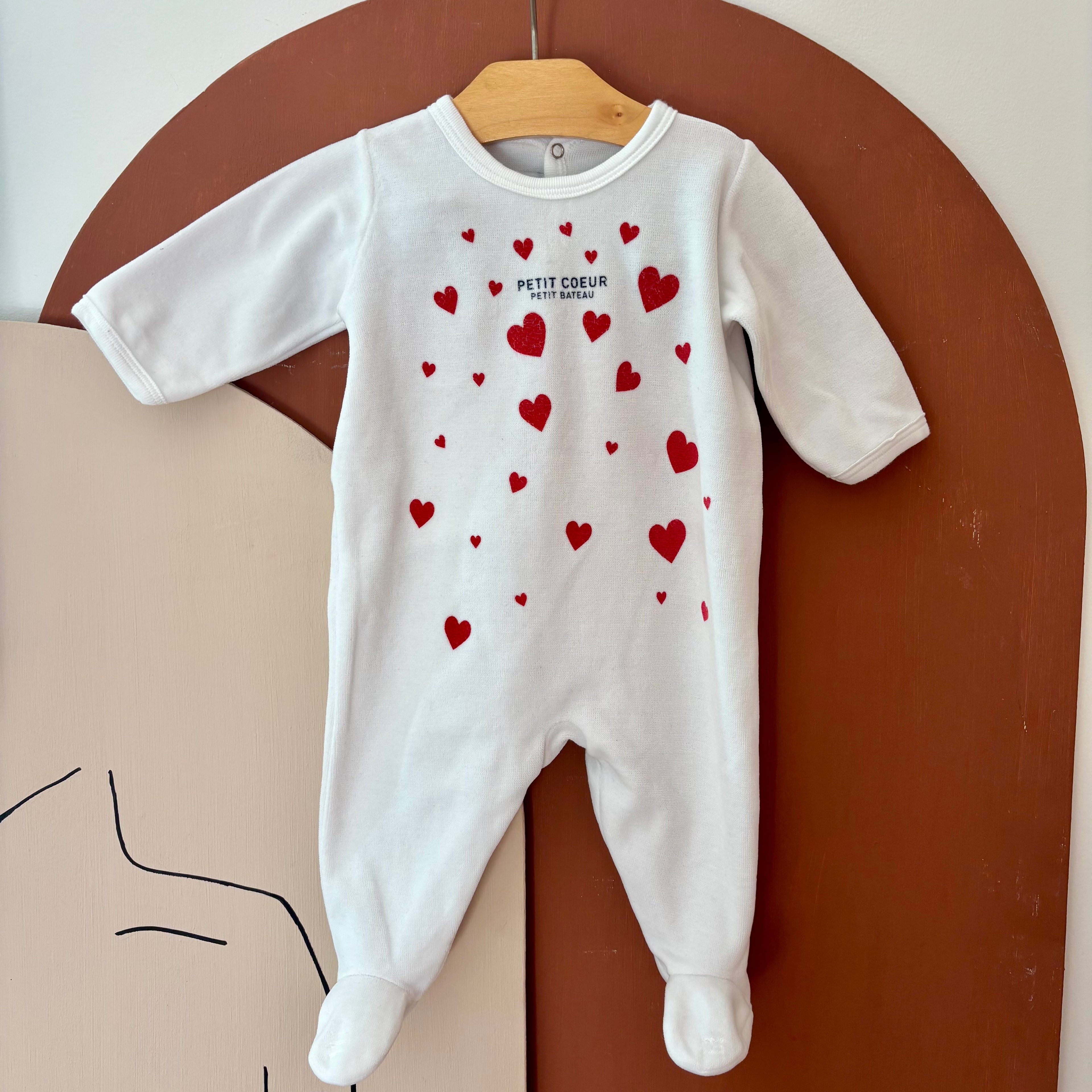 Pyjama Coeurs Rouges - Petit Bateau - 3 mois