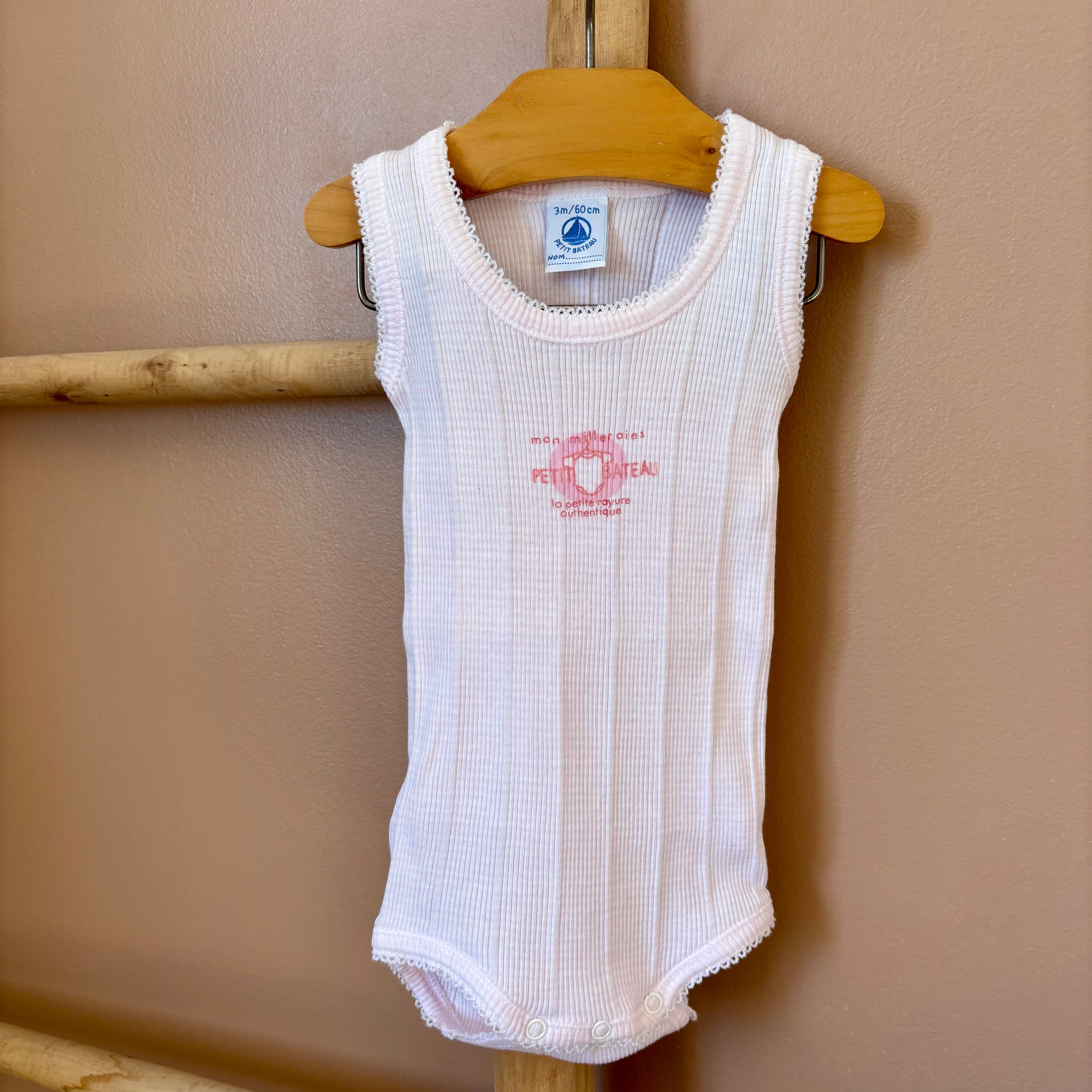 Bodie Sans Manches Côtes - Petit Bateau - 3 mois