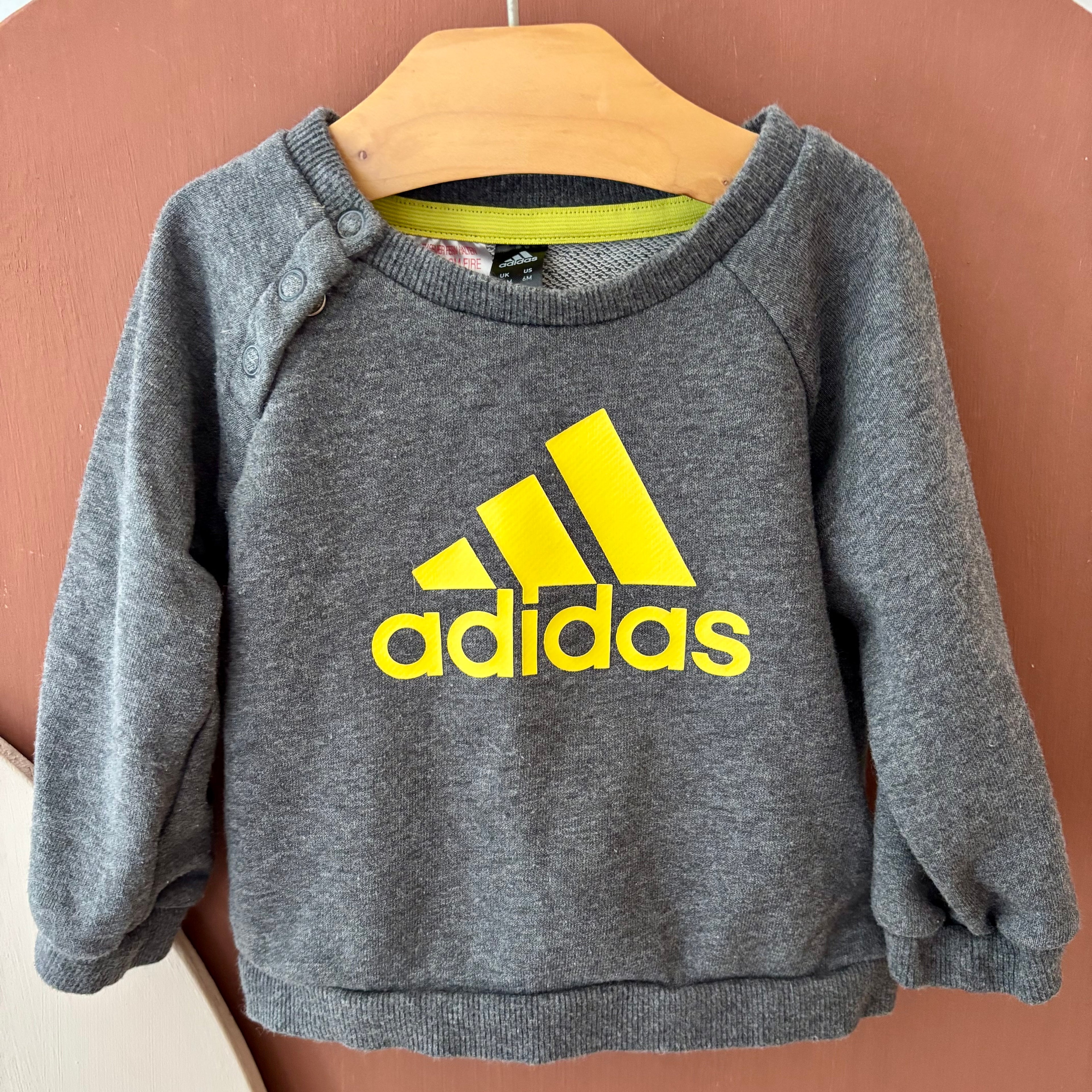 Sweat Adidas Gris Et Jaune - Adidas - 3/6 mois