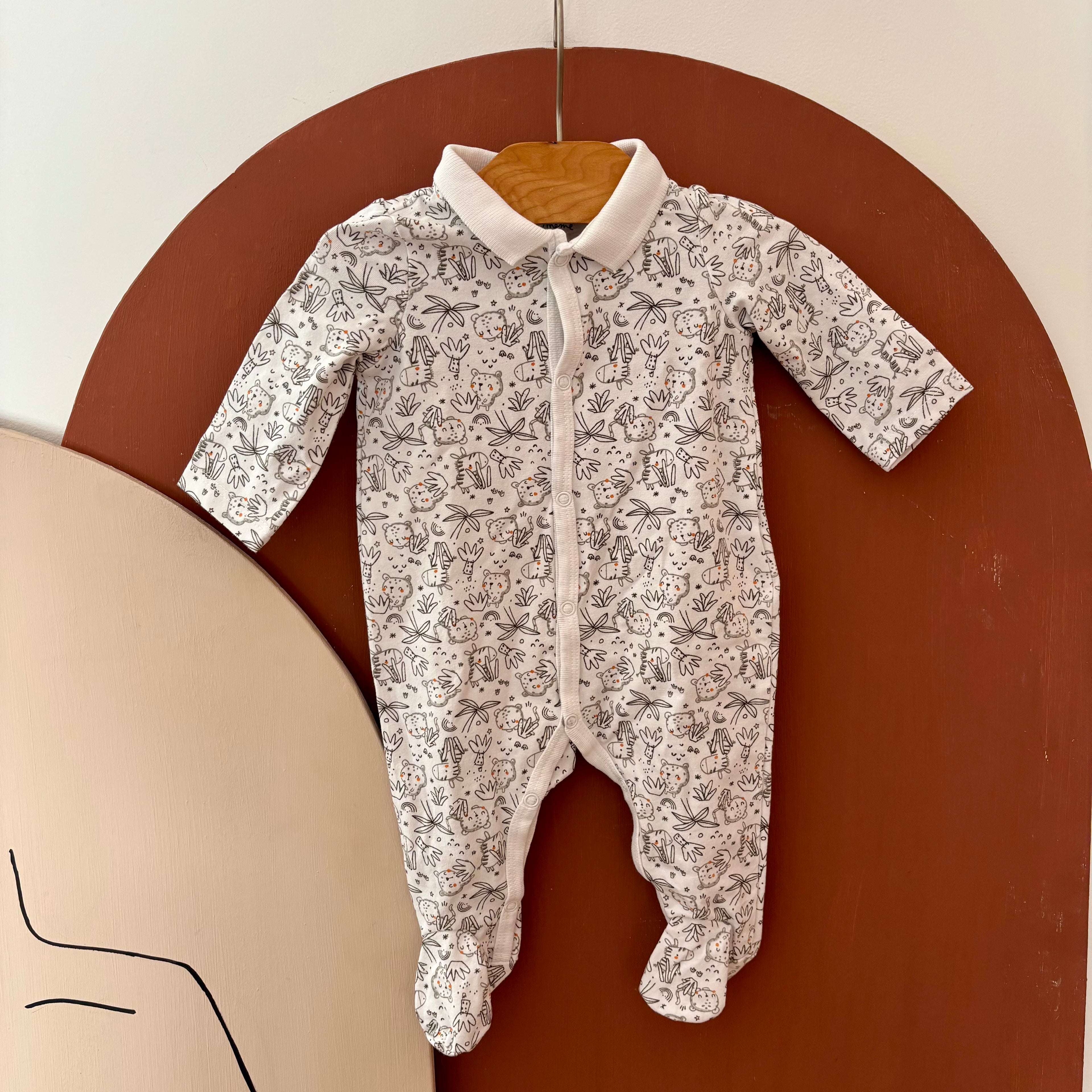 Pyjama Blanc Jungle - Du Pareil Au Même - 1 mois