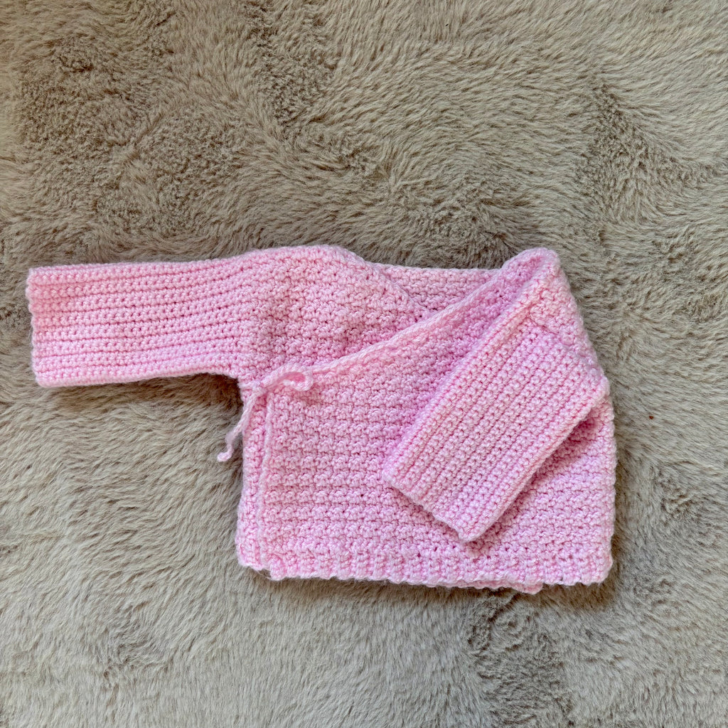 Gilet Tricoté Rose - Fait Main - Naissance