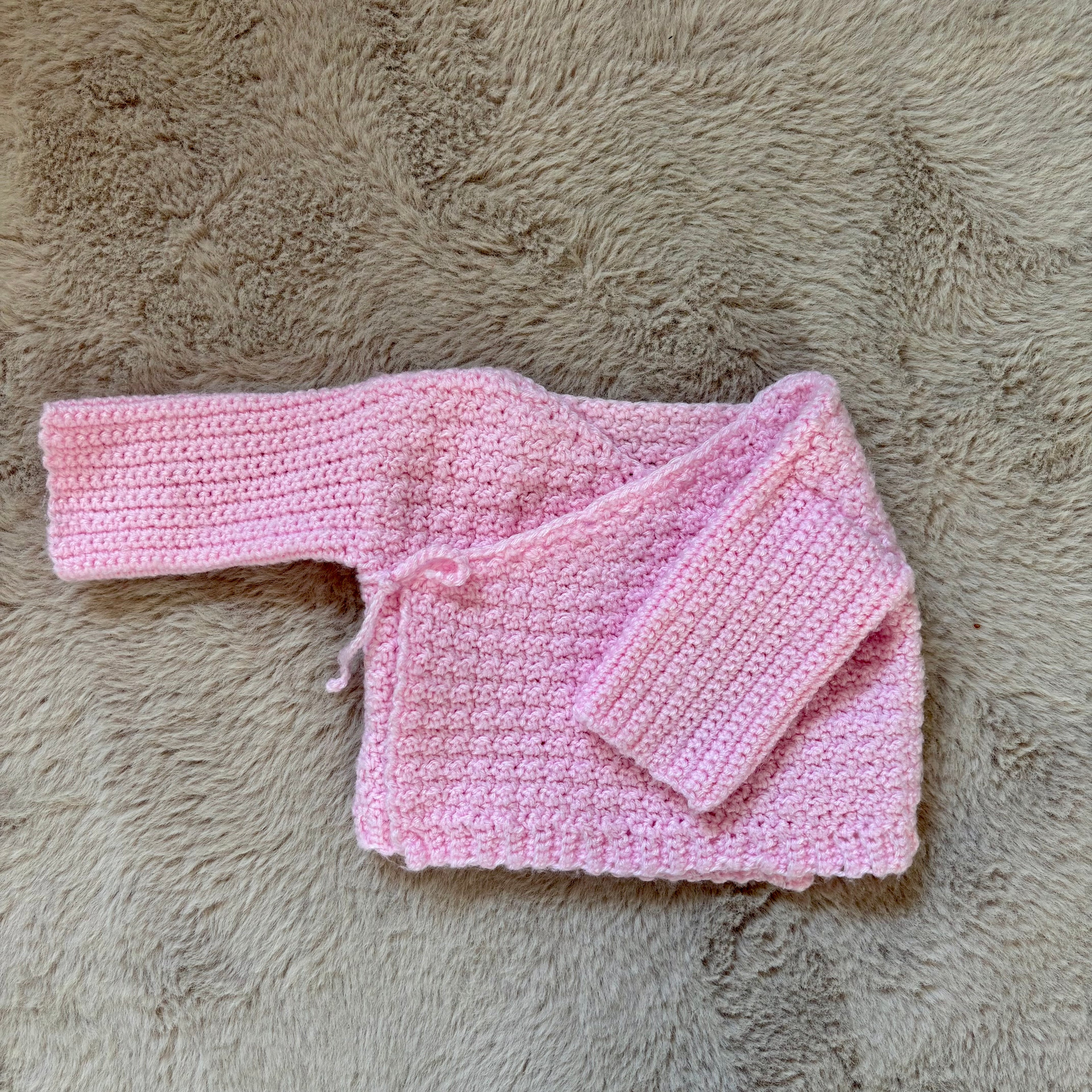 Gilet Tricoté Rose - Fait Main - Naissance