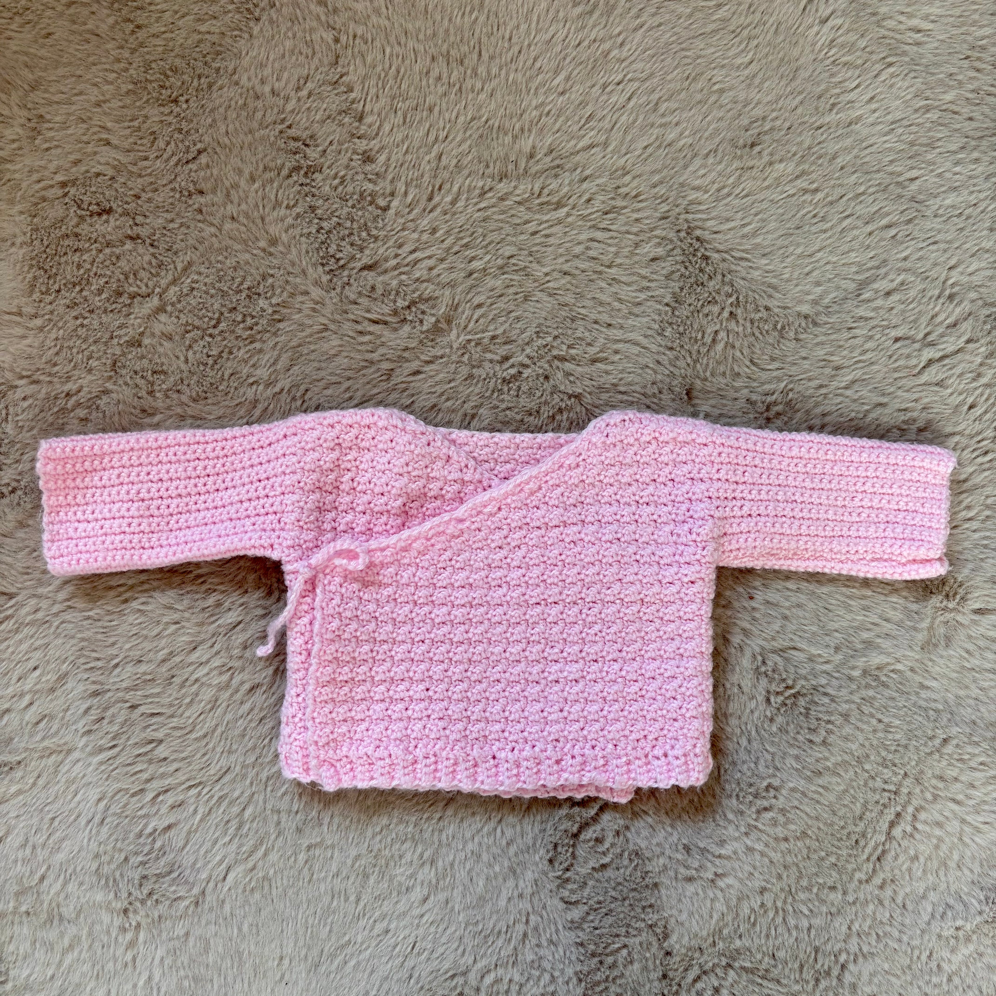 Gilet Tricoté Rose - Fait Main - Naissance
