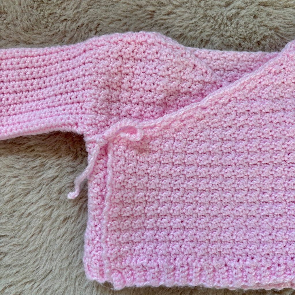Gilet Tricoté Rose - Fait Main - Naissance