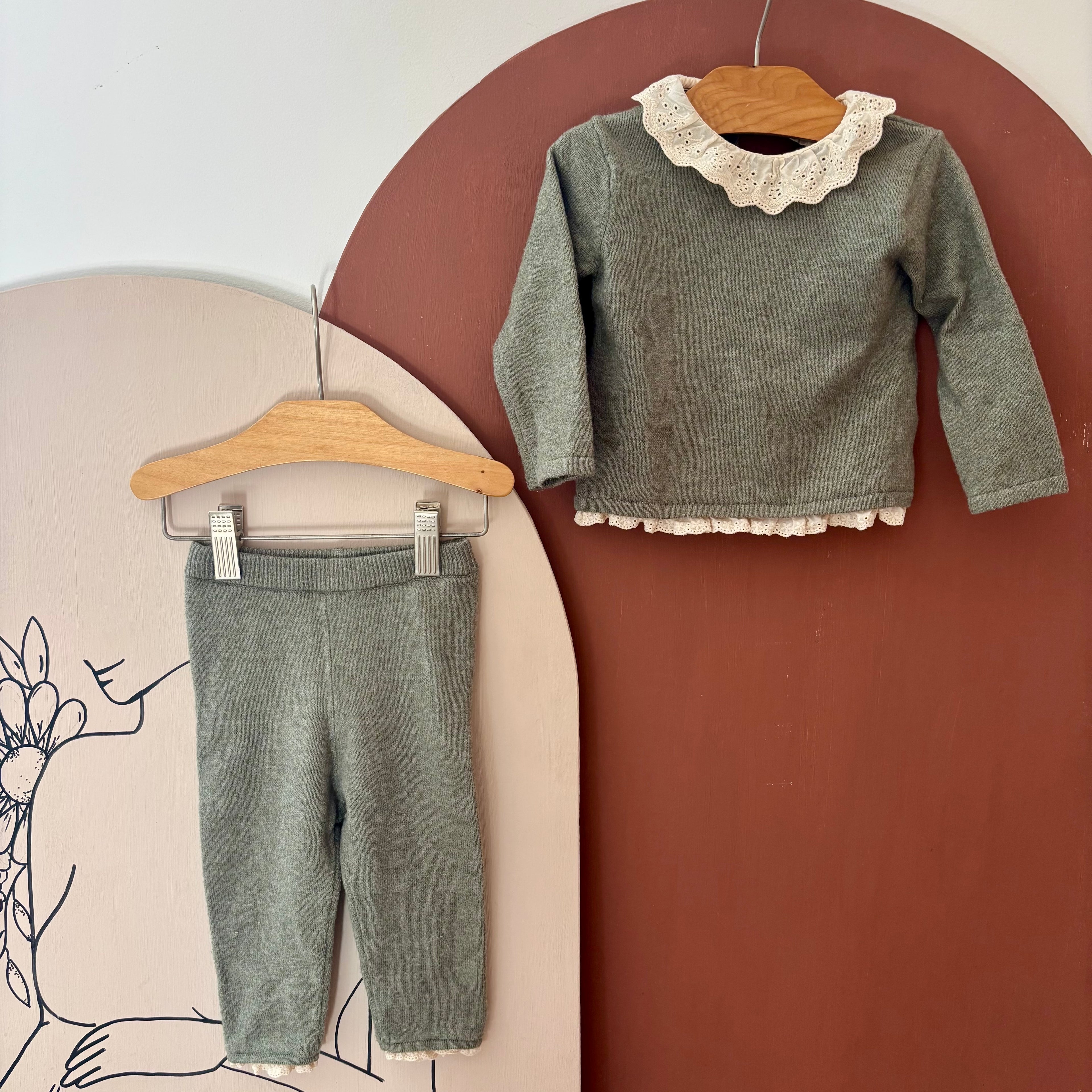 Ensemble Vert - Zara - 6/9 mois